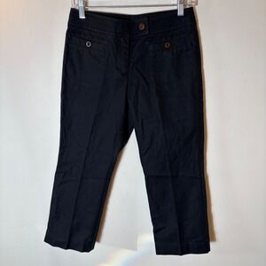 Talbots Black Stretch Cropped Pants Womens Size 2